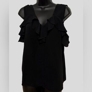 Express Black Ruffle Blouse
